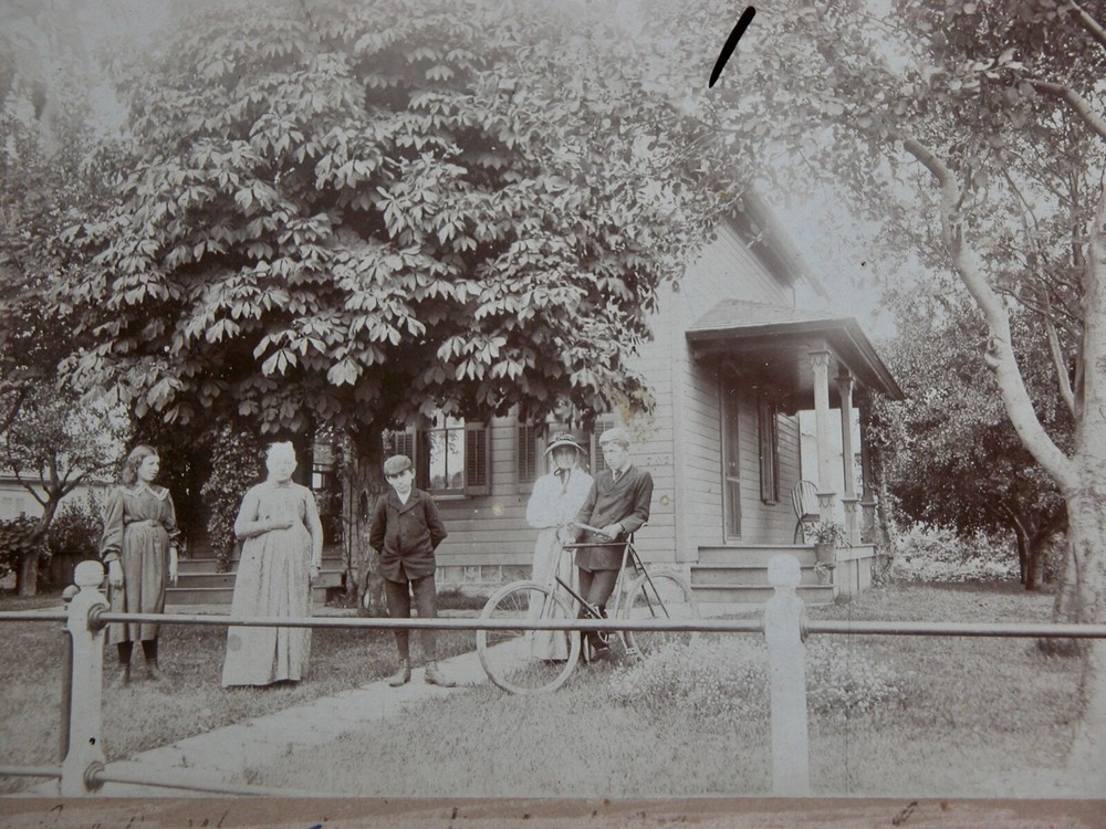 Antique 1890s Photograph First Bicycle Victorian Photograph 1896 Judd Family