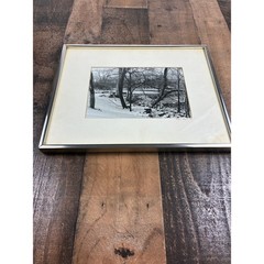 Vintage Roger Boyd Signed 1981 Black White Winter Landscape Framed Photo Art