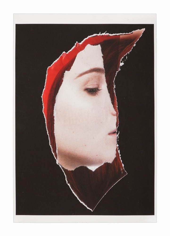 Karen Savage Collage Face Series Color Photograph Photo Vintage Fine Art Black