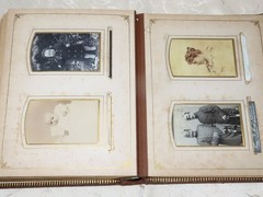 Antique Photo Album for Cabinet Cards, Family and Soldiers, c.1900