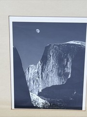Ansel Adams Moon and Half Dome Special Edition Alan Ross Image 9.5 x 7.5 Framed