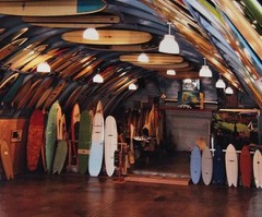 Mark Bromley Signed Photograph Of Bird Huffman’s Surf Shed In San Diego, Cal.