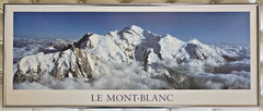 LE MONT-BLANC : Silver Framed Horizontal Hanging Poster Print : 33″ x 14″