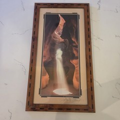 Vintage Alain Briot Landscape Triptych Signed Southwestern Navajo Style Frames