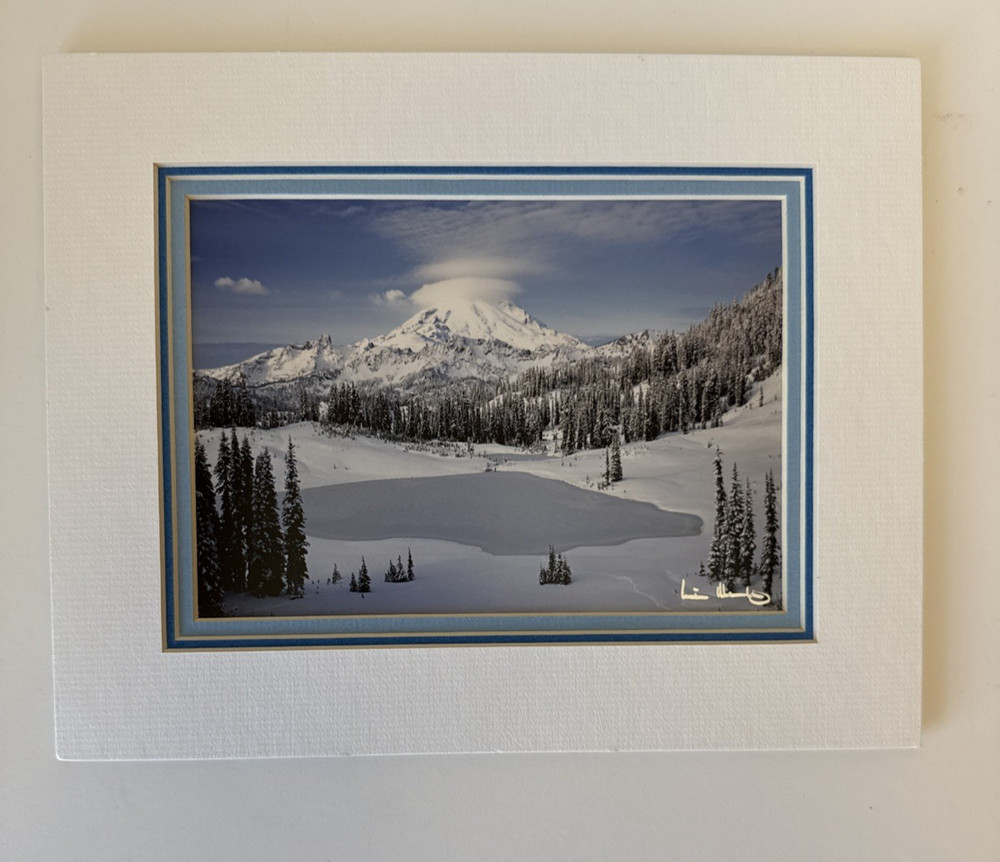 Rick Morley “First Snow” Mt. Rainier Signed Photography Matted Print 8×10