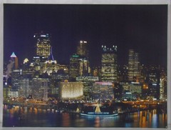 Pittsburgh Christmas Night Photographic Print on Canvas 18″ x 24″ x .75″