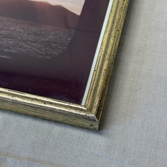 Vintage Framed Sunset Photography Pair Gold Tone Frames Wall Decor 1980s