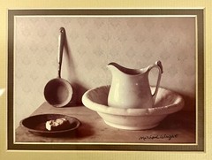 2 VTG Michael Wright Framed Photographs Still Life 11” Cottage Farmhouse Bible