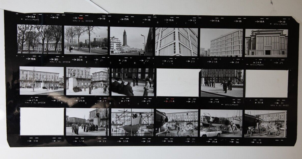 Photo Print Large Contact Sheet 1980 Various Views Normandy