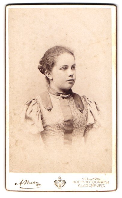 Photograph Alois Beer, Klagenfurt, young woman in elegant dress
