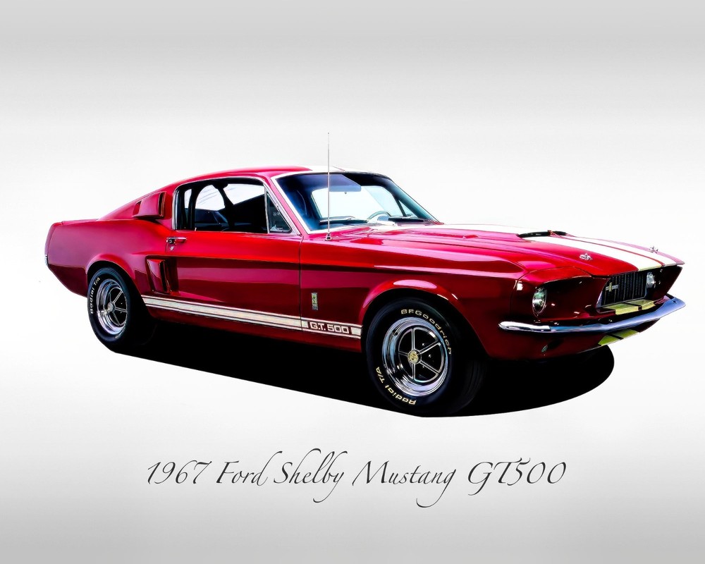 Classic Cars – 1967 Shelby GT500 Candy Apple Red – Print