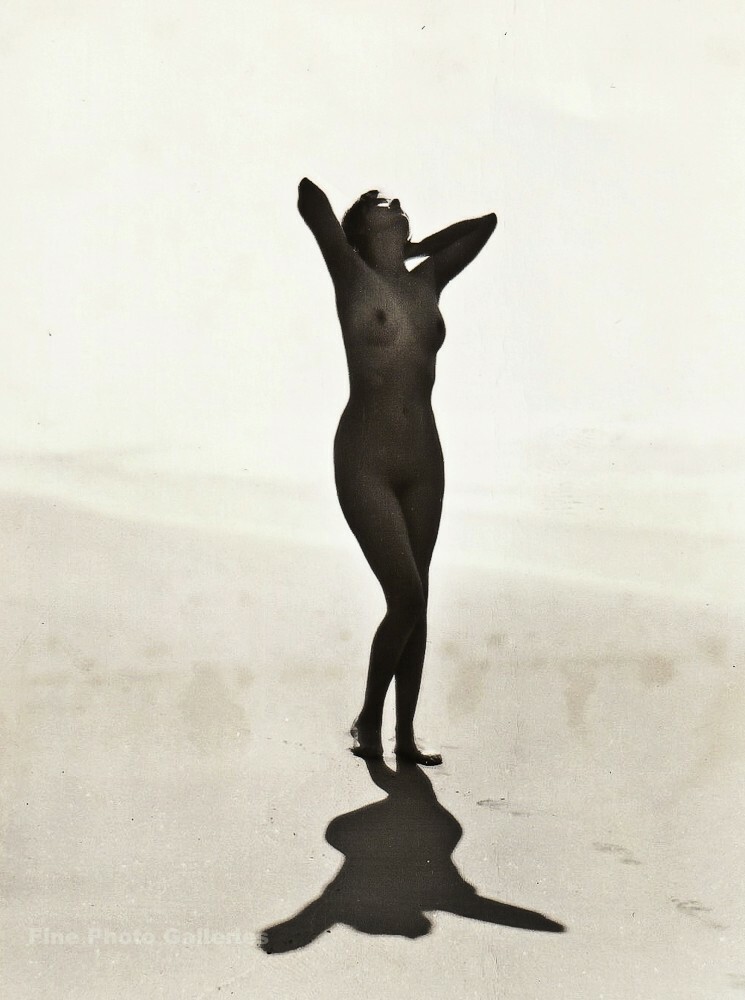 1927 Original EDWIN BOWER HESSER Female Nude Beach Vintage Silver Gelatin Photo
