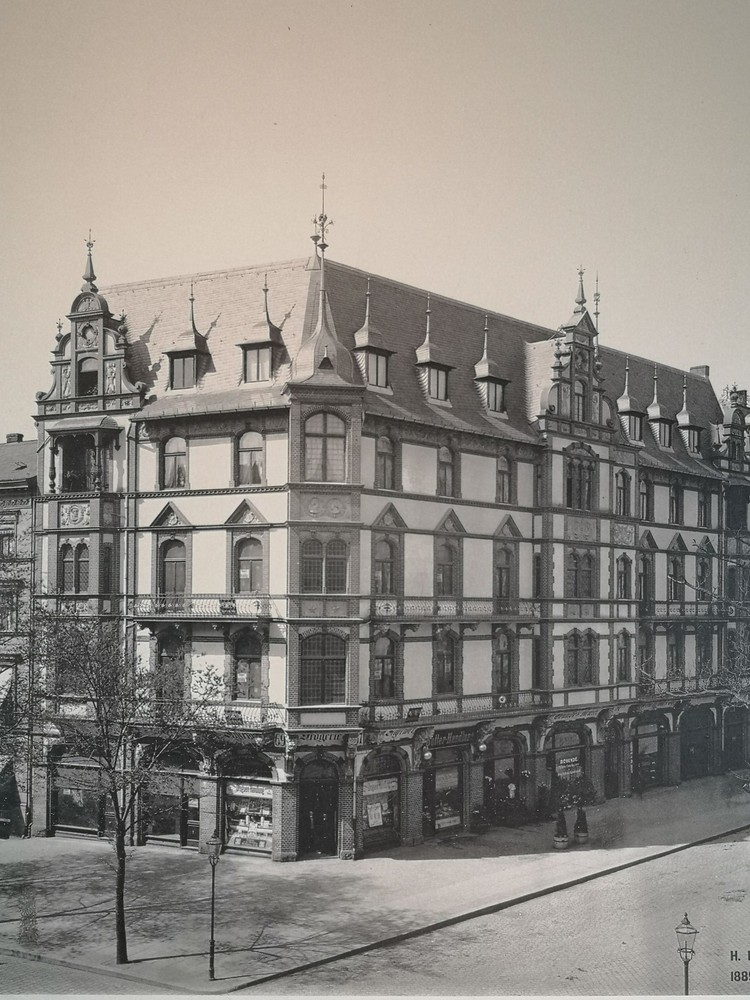 Large Phototype 1889. Berlin. Residential building Potsdamer Straße 69 corner Winterfeldstra