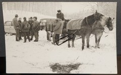 Photo portrait hunter GDR horse-drawn carriage carriage Prenzlau hunting party men old