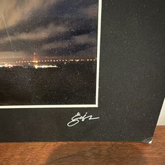 Colin Gift Signed Original Photo San Francisco Bridge Night Matted20x10