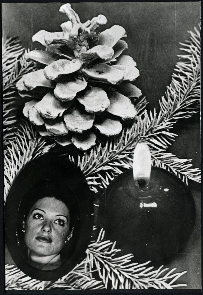 LOT 2x Larger size, girl in cap, Christmas decoration, unusual, , 2 photos on 1