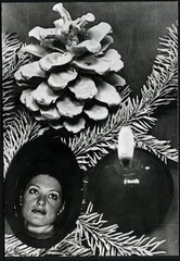 LOT 2x Larger size, girl in cap, Christmas decoration, unusual, , 2 photos on 1