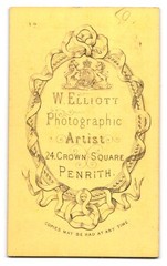 Photograph W. Elliot, Penrith, 24 Crown Square, Lady in Fitted Dress with H