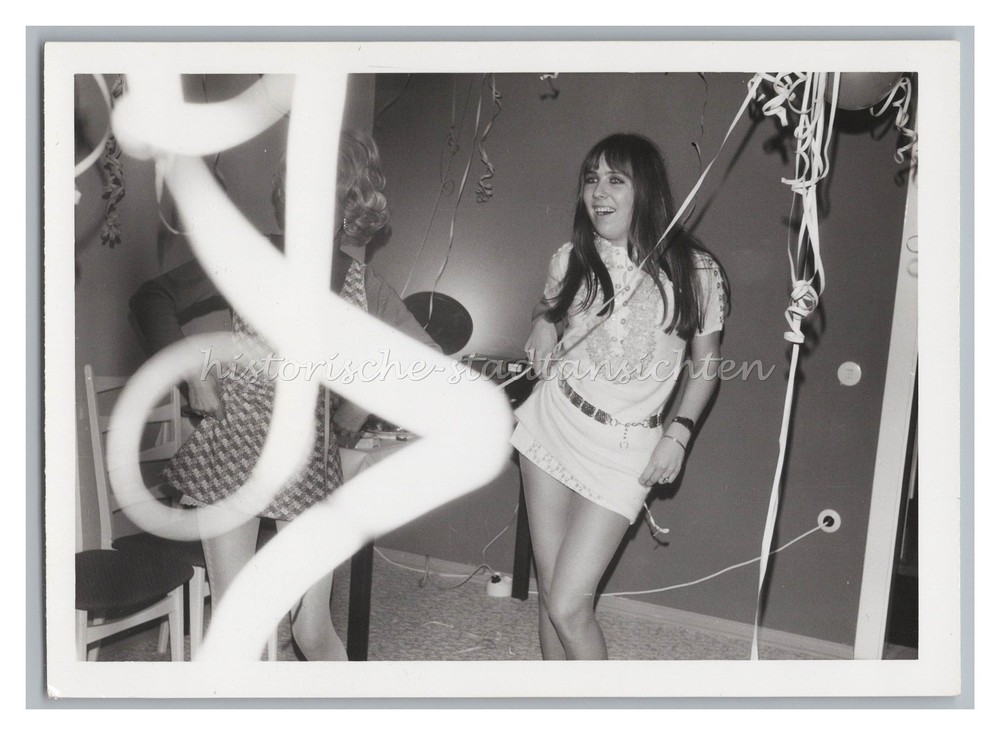 Great Photo of 2 Women in Mini Skirt Dancing – Vintage Photo