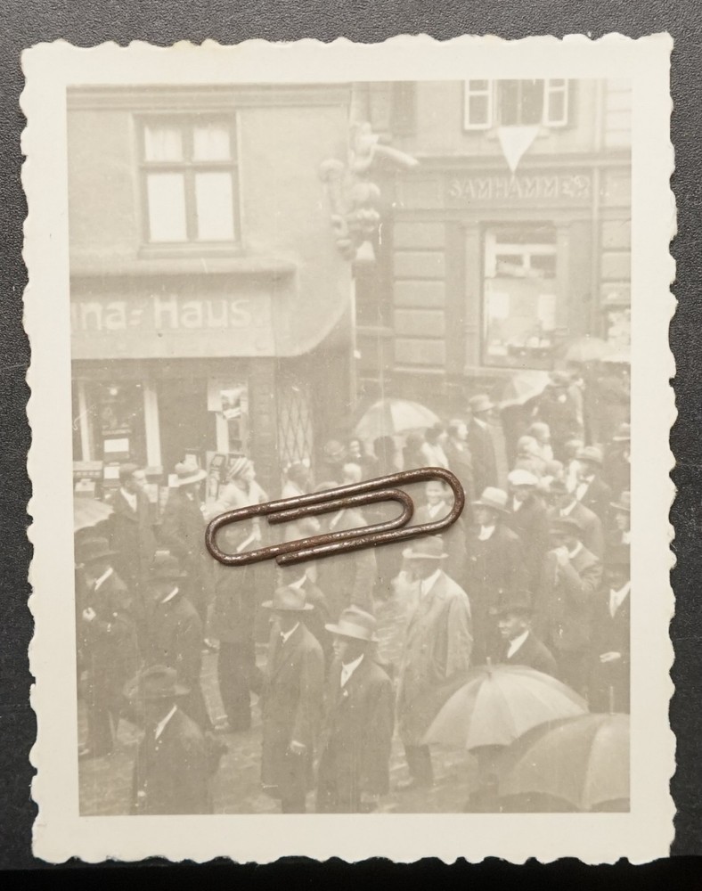 Photo View 1933 Ansbach Franconia Bavaria Advertising Business Parade Sign Building