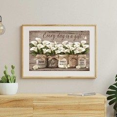 Rustic Calla Lily Wall Art Printable Farmhouse Quote Jar Minimalist Decor Gift