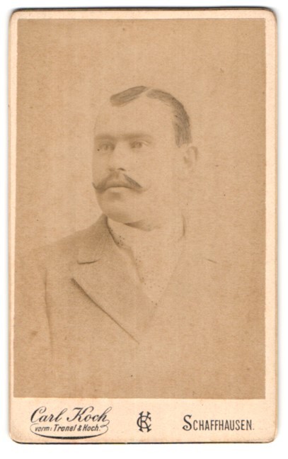 Photograph Carl Koch, Schaffhausen, portrait handsome young man with cord