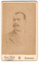Photograph Carl Koch, Schaffhausen, portrait handsome young man with cord