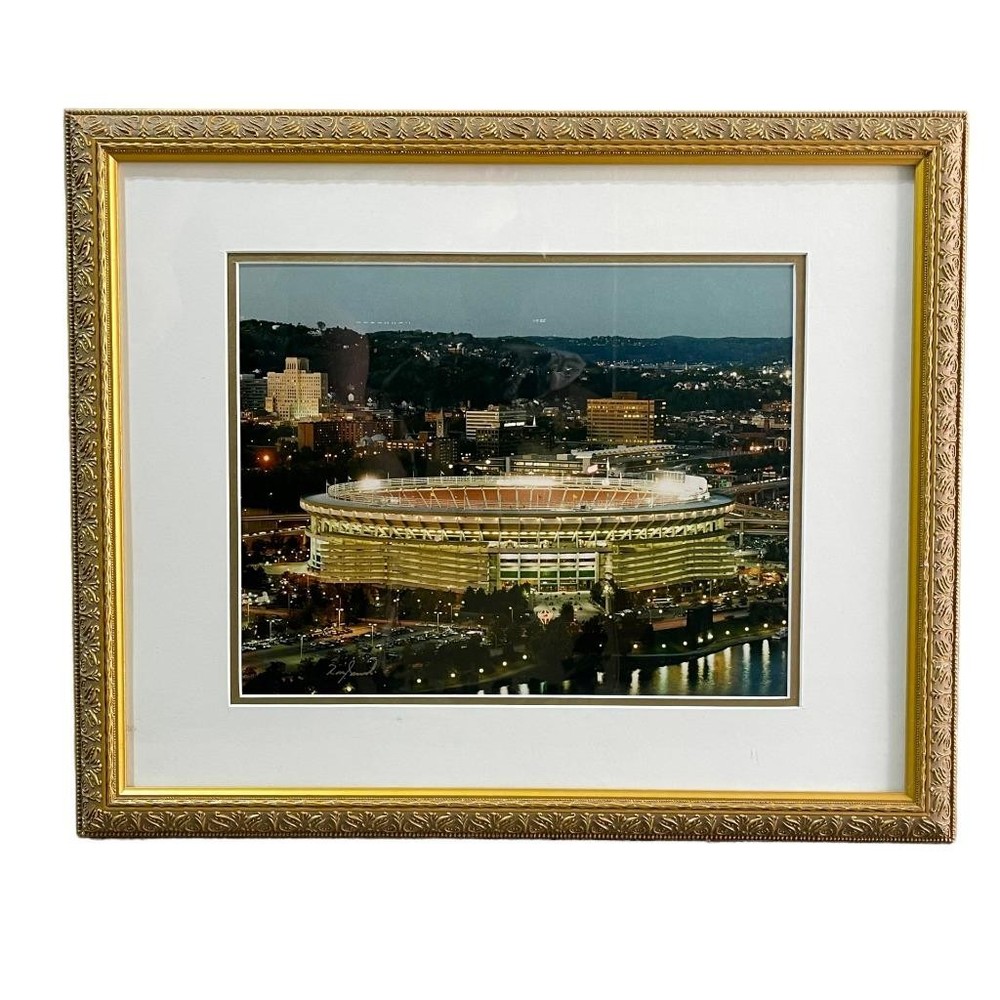 Pittsburgh Three Rivers Stadium Football Baseball Framed Photograph 18×22