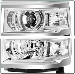 for 2014 2015 Chevy Silverado 1500 Projector Headlight Assembly Pair Halogen Fac