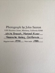 John Sexton signed photograph-White Branch, Yosemite 10×13 on 16×20 mat