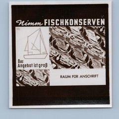 Werbung Reklame DDR FISCHKONSERVEN Fisch Lebensmittel – Altes Foto 1950er 1960er