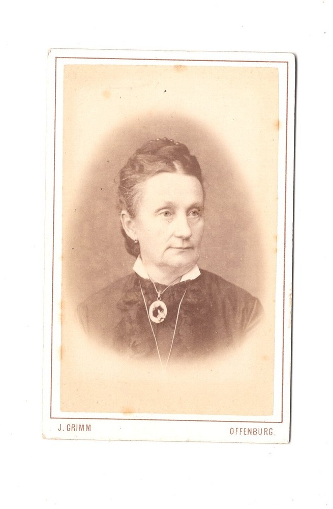 J. Grimm CDV Photo Lady Portrait – Offenburg 1870s