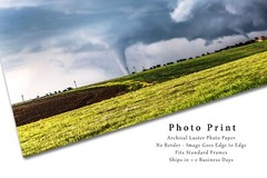 Storm Photography Print – Picture of Twin Tornadoes on Spring Day in Kansas