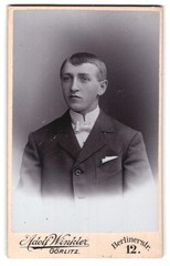 Photography Adolf Winkler, Görlitz, Berlinerstr. 12, Portrait of a Young Man