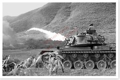 Vietnam War Photo Marine Corps M67 «Zippo» Flame Thrower Tank Near DaNang