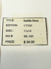 Shane Knight Signed & Numbered Photograph LE “Saddle Horn” No 13 Of 500 Cowboy