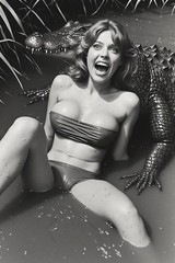5 ~ 4X6 Glossy HORROR Fine Art ‘ GATOR BAIT ‘ Photo FANTASY Set ! 211359069
