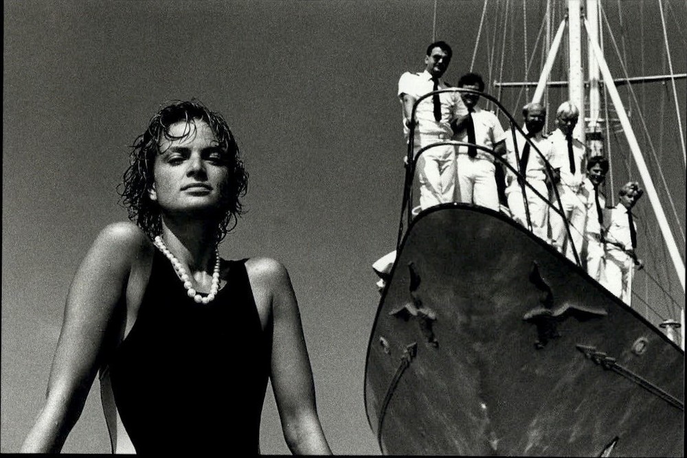 1987 Helmut Newton Wet Princess Gloria von Thurn Portrait Art Photo Gravure