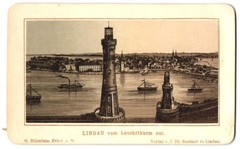 Photograph G. Blümlein, Frankfurt / Main, view Lindau, lithograph view au