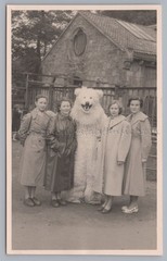 4 Women with Polar Bear – Vintage Photo