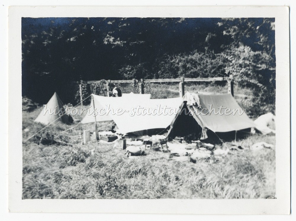 Zeltplatz in Emden 1937 – Freizeit Reise Camping – Altes Foto 1930er