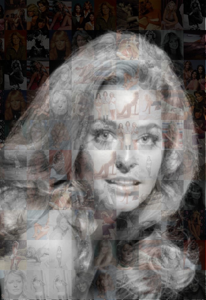 FARRAH FAWCETT 2015 photo mosaic cm. 31×42 poster with a lot of pics E