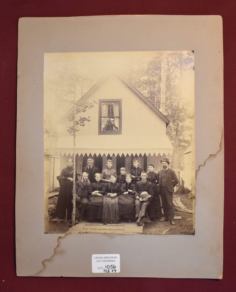 Antique Family Portrait Black and White Photograph, Leslie Hindman Auctioneers