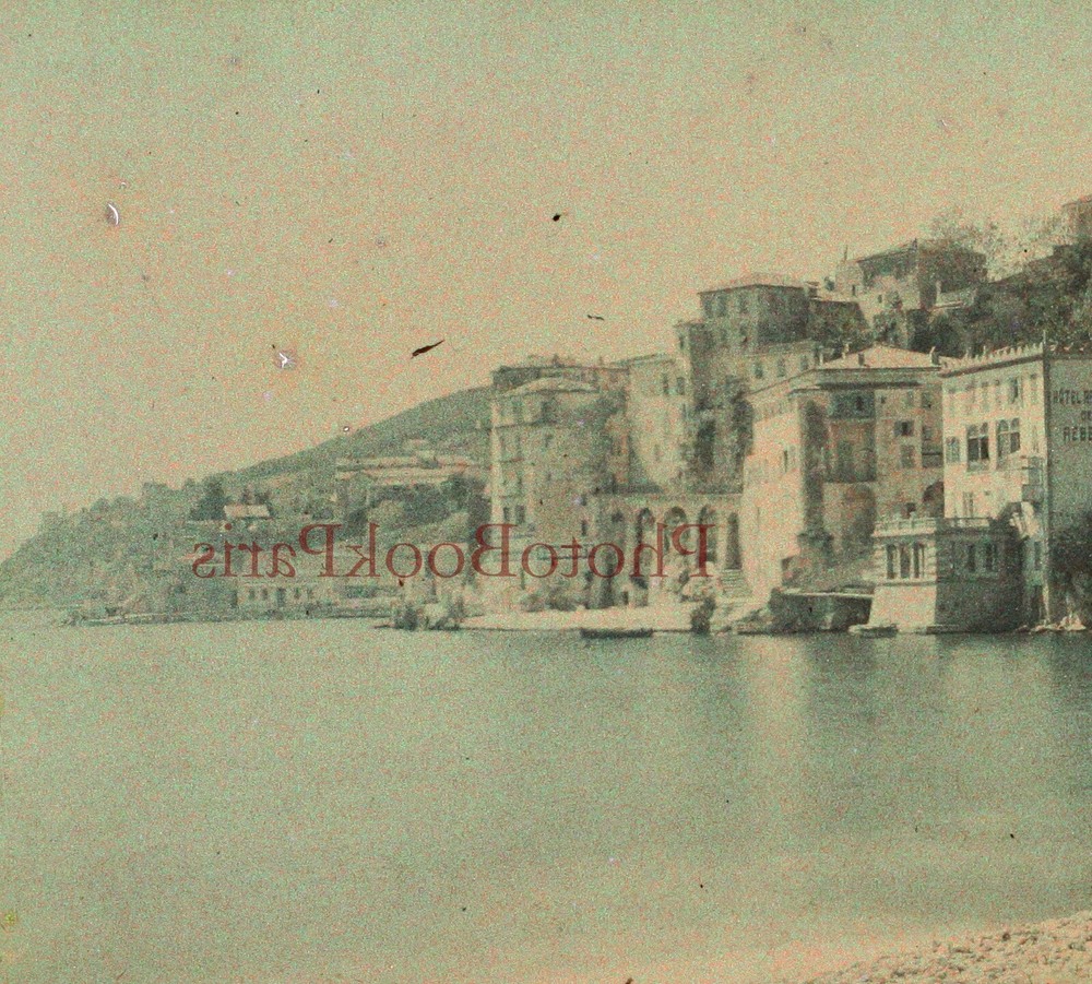 France Villefranche-Sur-Mer Photo Autochrome Plate Stereo Vintage C1910