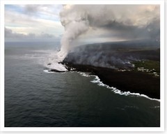 Kilauea Volcano Lava Forming Delta Near Kapoho Bay Silver Halide Photo 2018