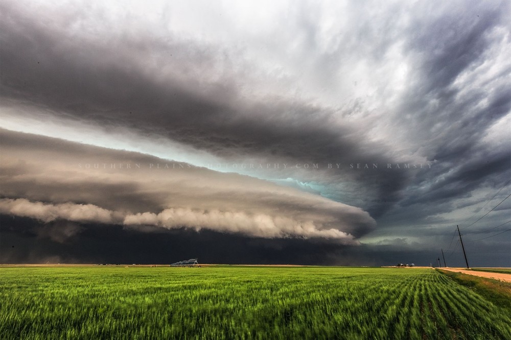 Supercell Thunderstorm Photography Print: Kansas Storm Shelf Cloud Weather Photo