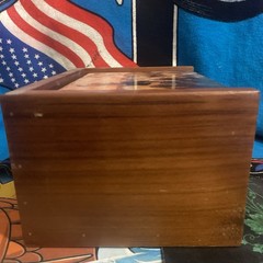 VTG Edward Curtis Native American Handmade Oasis Of The Badlands Wooden Box