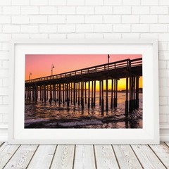 Ventura Pier Sunset California Wall Art Photo Print, Aerial Pier Photography