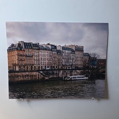 Paris Riverside Architecture Print European Cityscape Wall Art Historic Building