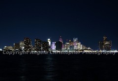 Original ACEO 11×14 inch photo fine art print DETROIT SKYLINE AT NIGHT Michigan